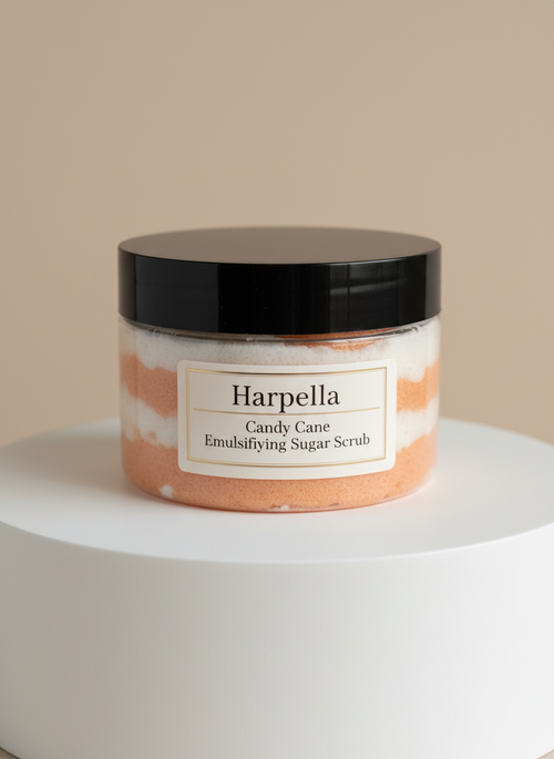 Harpella Candy Cane Sugar Scrub with Label