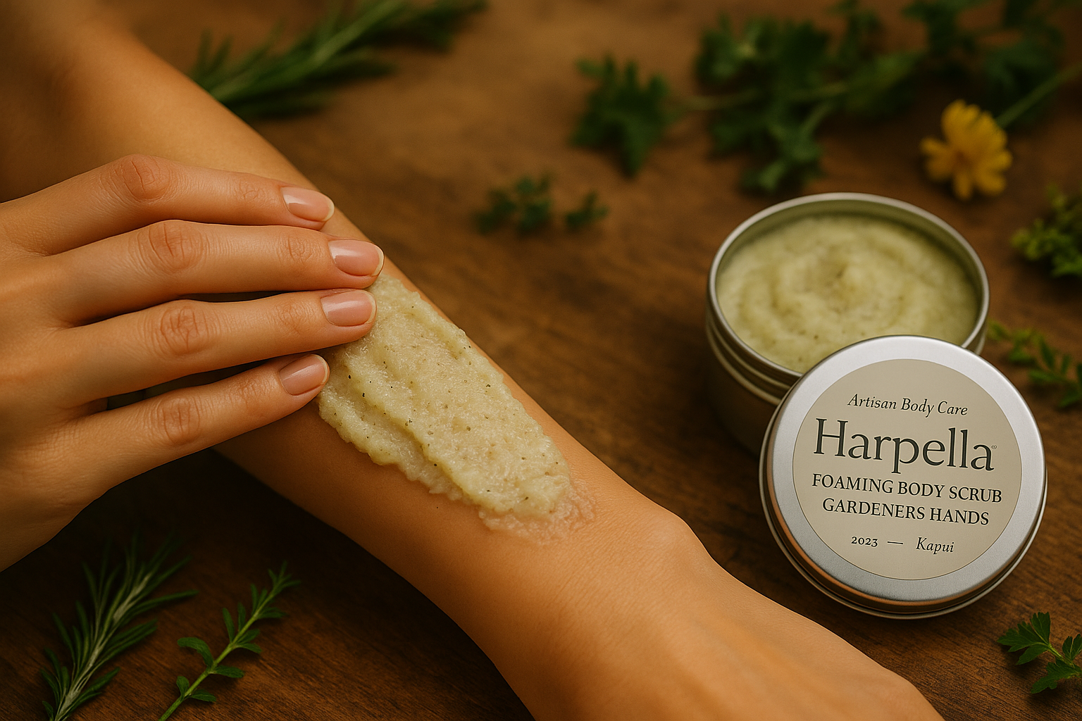 Whipped Garden Scrub - Application Shot