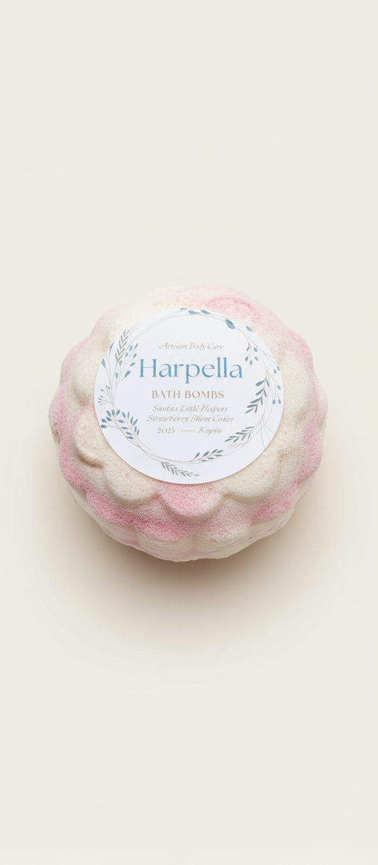 Pink Harpella bath bomb